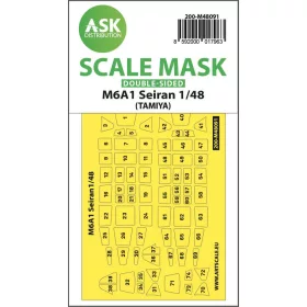   ASK mask 1:48 M6A1 Seiran double-sided mask self-adhesive pre-cutted for Tamiya