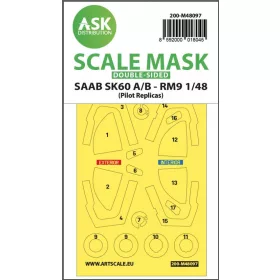   ASK mask 1:48 SAAB SK60 double-sided mask self-adhesive, pre-cutted for Pilot Replicas