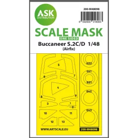   ASK mask 1:48 Buccaneer S.2C/D one-sided mask self-adhesive, pre-cutted for Airfix