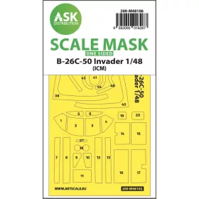   ASK mask 1:48 B-26C-50 Invader one-sided mask self-adhesive pre-cutted for ICM