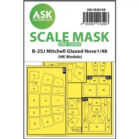   ASK mask 1:48 B-25J Mitchell one-sided mask self-adhesive pre-cutted for HK Models