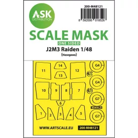   ASK mask 1:48 J2M3 Raiden one-sided express mask, self-adhesive and pre-cutted for Hasegawa
