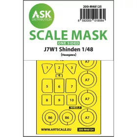   ASK mask 1:48 J7W1 Shinden one-sided express mask, self-adhesive and pre-cutted for Hasegawa