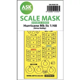   ASK mask 1:48 Hawker Hurricane Mk.II double -sided express mask for Arma Hobby
