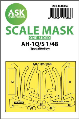 ASK mask 1:48 AH-1Q/S Cobra one-sided fit express mask for Special Hobby