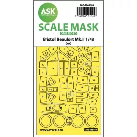   ASK mask 1:48 Bristol Beaufort Mk.I one-sided express fit mask for ICM