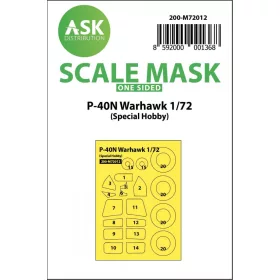   ASK mask 1:72 P-40 N Warhawk one-sided painting mask for Special Hobby