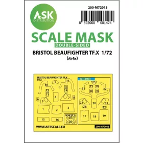   ASK mask 1:72 Bristol Beaufighter TF.X double-sided painting mask for Airfix