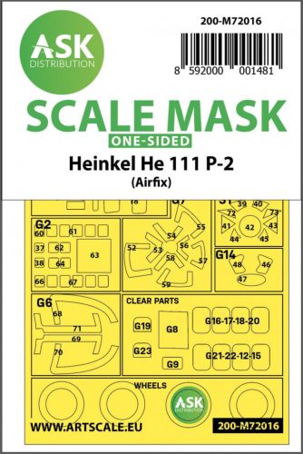ASK mask 1:72 Heinkel He 111P-2 one-sided for Airfix