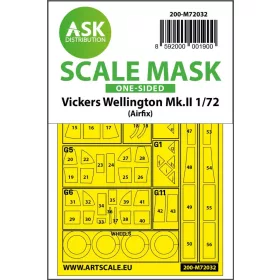   ASK mask 1:72 Vickers Wellington Mk.II one-sided painting mask for Airfix