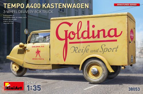 Miniart 38053 1:35 Tempo A400 Kastenwagen 3-Wheel Delivery Box Truck