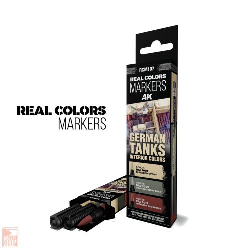AK-Interactive RCM107 German Tanks Interior Colors - Set 3 Real Colors Markers