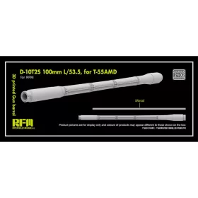   Ryefield model 2102 1:35 3D printed Gun barrel D-10T2S 100mm L/53.5  for T-55AMD, for RFM