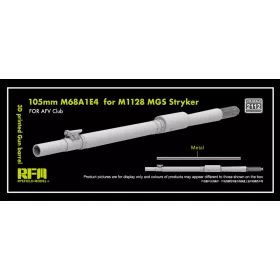   Ryefield model 1:35 3D printed Gun barrel 105mm M68A1E4 for M1128 MGS Stryker, for AFV Club
