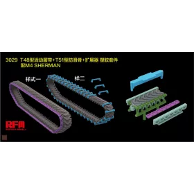  Ryefield model 3029 1:35 M4 SHERMAN T-48 type workable tracks with duckbill extension (Plastic)