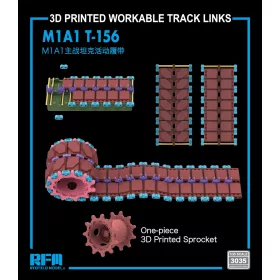   Ryefield model 1:35 3D Printed workable tracks with One-piece Sprocket, T-156 for M1A1