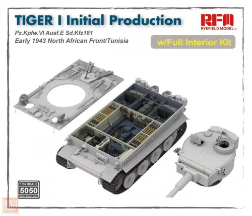 Ryefield model 1:35 Tiger I initial production early 1943 w/full interior