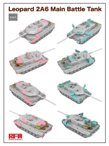 Ryefield model 1:35 Leopard 2A6 Main Battle Tank with workabletrack links (without interior)