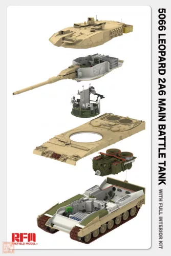 Ryefield model 1:35 Leopard 2A6 Main Battle Tank with FULL INTERIOR