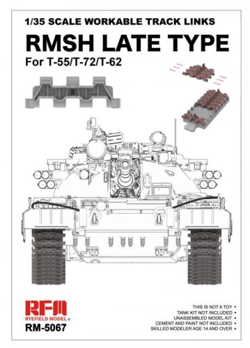 Ryefield model RM5067 1:35 RMSH late type workable track links  for T-55/T-72/T62 (Plastic model)