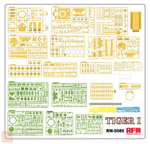 Ryefield model 1:35 Tiger I Late Production w/Full interior & Zimmerit