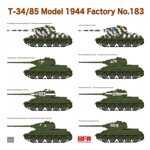 Ryefield model 1:35 T-34/85 Model 1944 Factory No.183