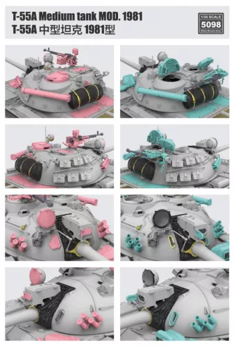 Ryefield model 1:35 T-55A Mediun Tank Mod.1981 with workable track links