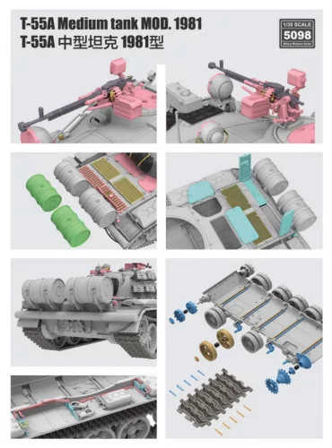 Ryefield model 1:35 T-55A Mediun Tank Mod.1981 with workable track links