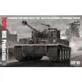   Ryefield model RM5100 1:35 Tiger I MID. Production 2in1 w/cutaway parts & full interior & & workable tracks