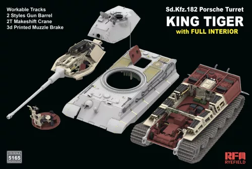 Ryefield model 1:35 Sd.Kfz.182 KING TIGER Porsche Turret FULL INTERIOR