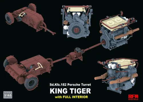 Ryefield model 1:35 Sd.Kfz.182 KING TIGER Porsche Turret FULL INTERIOR
