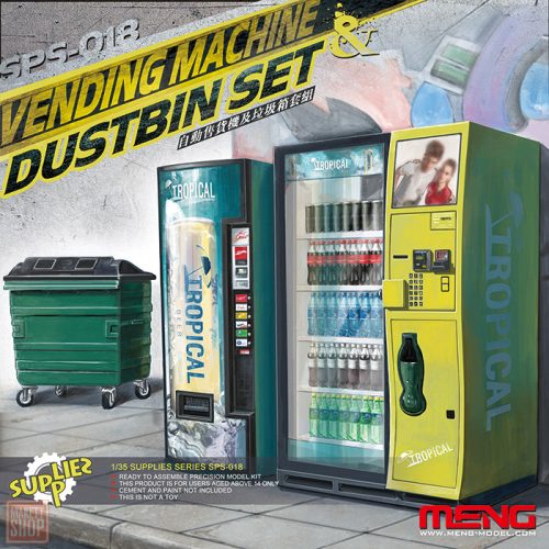 Meng Model 1:35 Vending Machine and Dumpster Set
