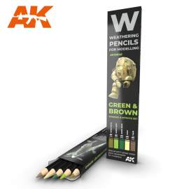 GREEN AND BROWN CAMOUFLAGES pencil set