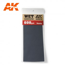 AK Interactive Wet Sandpaper 600 Grit. 3 units