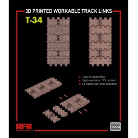 Ryefield model 1:35 Workable track links for T-34 (3D printed)
