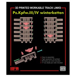 Ryefield model 1:35 Workable track links for Pz.III/IV winterketten (3D printed)