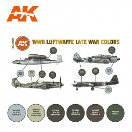 Acrylics 3rd generation WWII Luftwaffe Late War Colors SET 3G