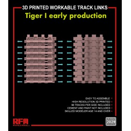 Ryefield model 1:35 3D printed  Workable track links for Tiger I early