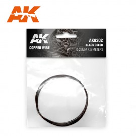 AK-Interactive Copper Wire 0.25mm x 5 meters BLACK COLOR