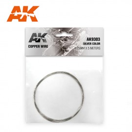 AK-Interactive Copper Wire 0.25mm x 5 meters SILVER