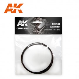 AK-Interactive Copper Wire 0.45mm x 5 meters BLACK COLOR