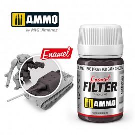 Ammo by Mig FILTER Brown for Dark Green
