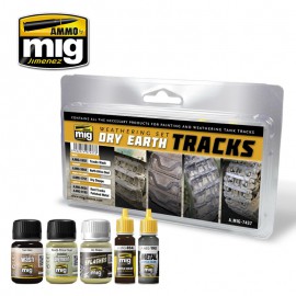 AMMO by Mig Dry Earth Tracks Weathering Set