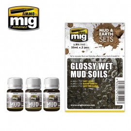 AMMO by Mig Glossy Wet Mud Soils Weathering Set