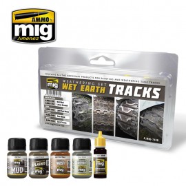 AMMO by Mig Wet Earth Tracks Weathering Set