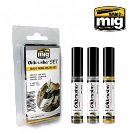 AMMO by Mig Bright Metal Colors OILBRUSHER SET
