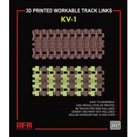 Ryefield model 1:35 3D printed Workable track links for KV-1