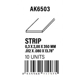 AK-Interactive Strips 0.30 x 2.00 x 350mm - STYRENE STRIP