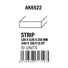 AK-Interactive Strips 1.00 x 4.00 x 350mm - STYRENE STRIP