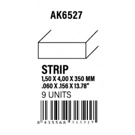 AK-Interactive Strips 1.50 x 4.00 x 350mm - STYRENE STRIP